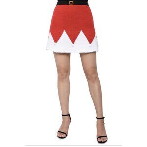 Planet Gold Holiday Christmas skirt junior size L